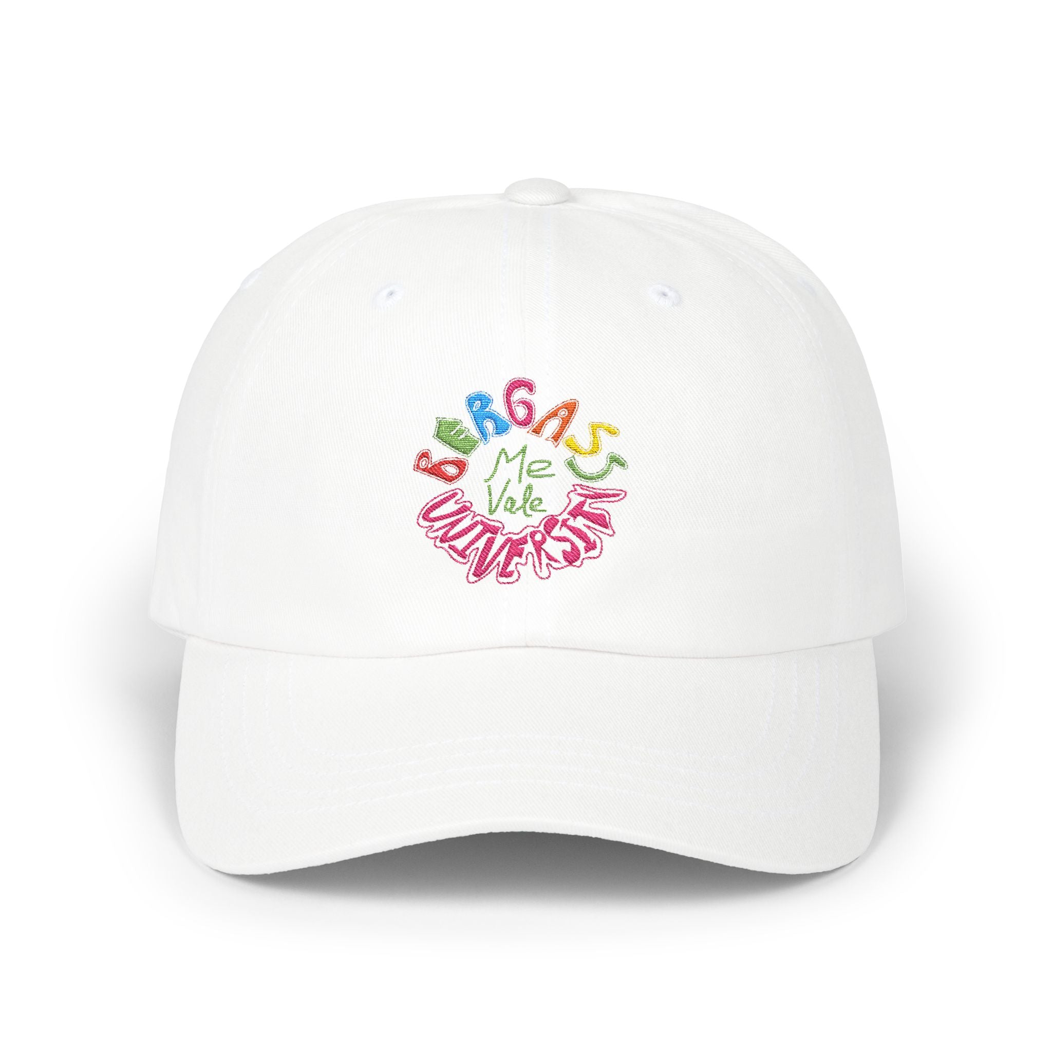 Classic unstructured dad hat with cultural embroidery and adjustable strap