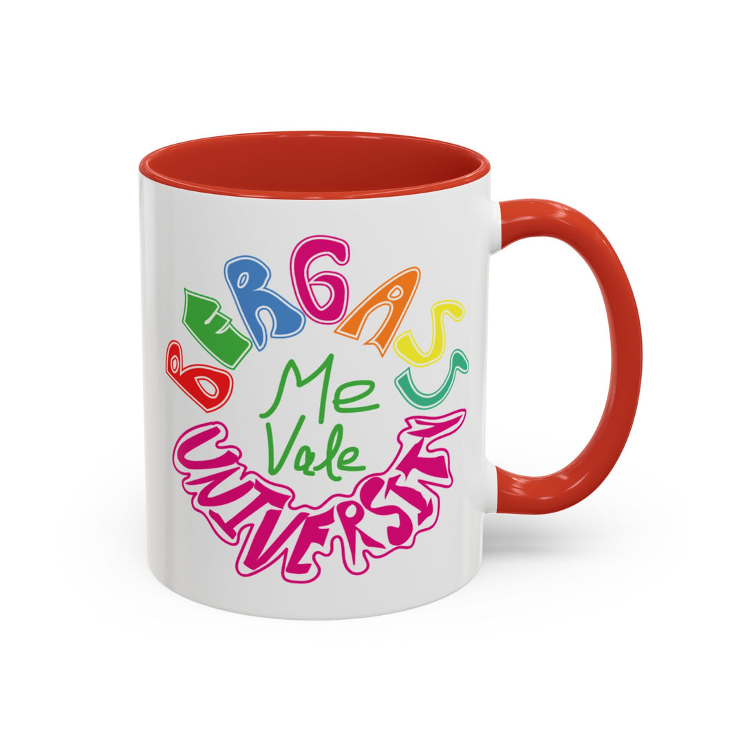 Me Vale Bergass University colorful accent coffee mug with bold design