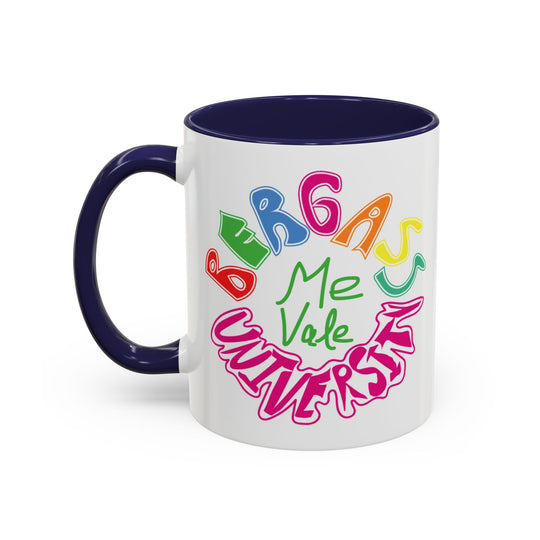 Unique student gift coffee mug with colorful handle and rim
