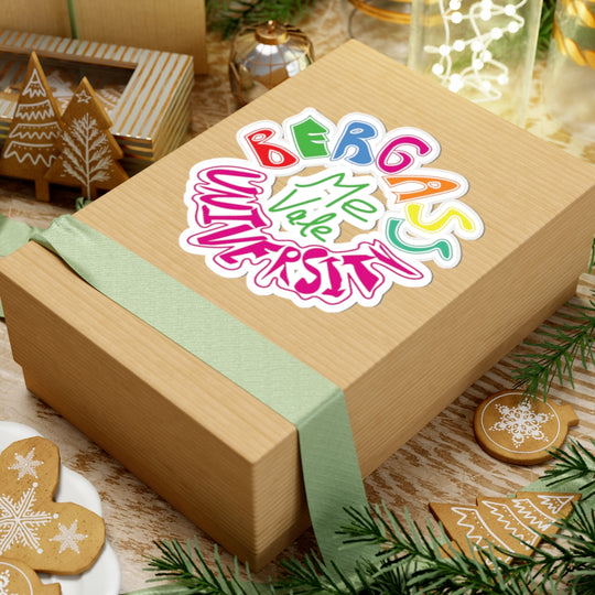 Vinyl sticker sheet with Me Vale Bergass University logo and cultural graphics