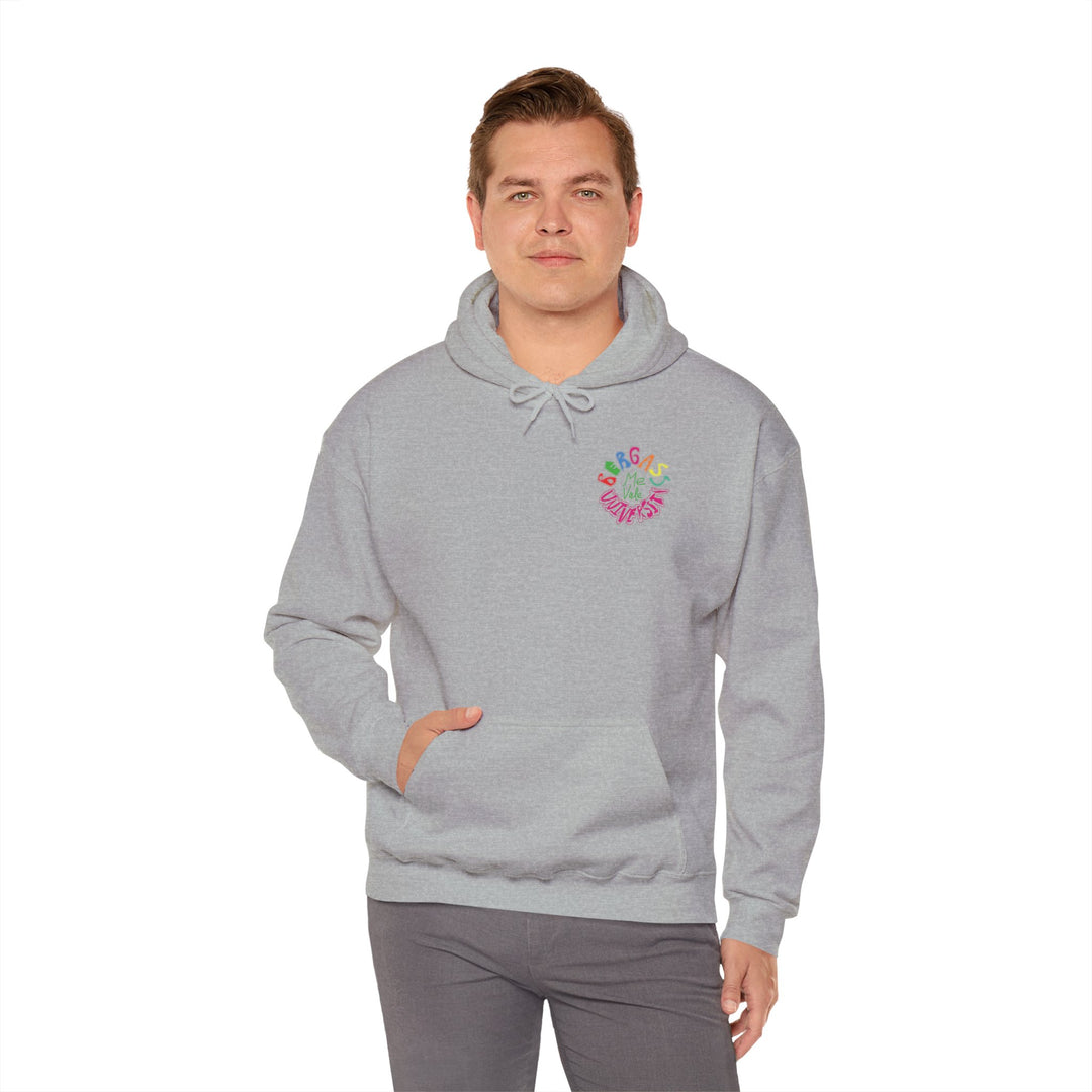 Casual unisex hoodie sweater with Me Vale Bergass University logo
