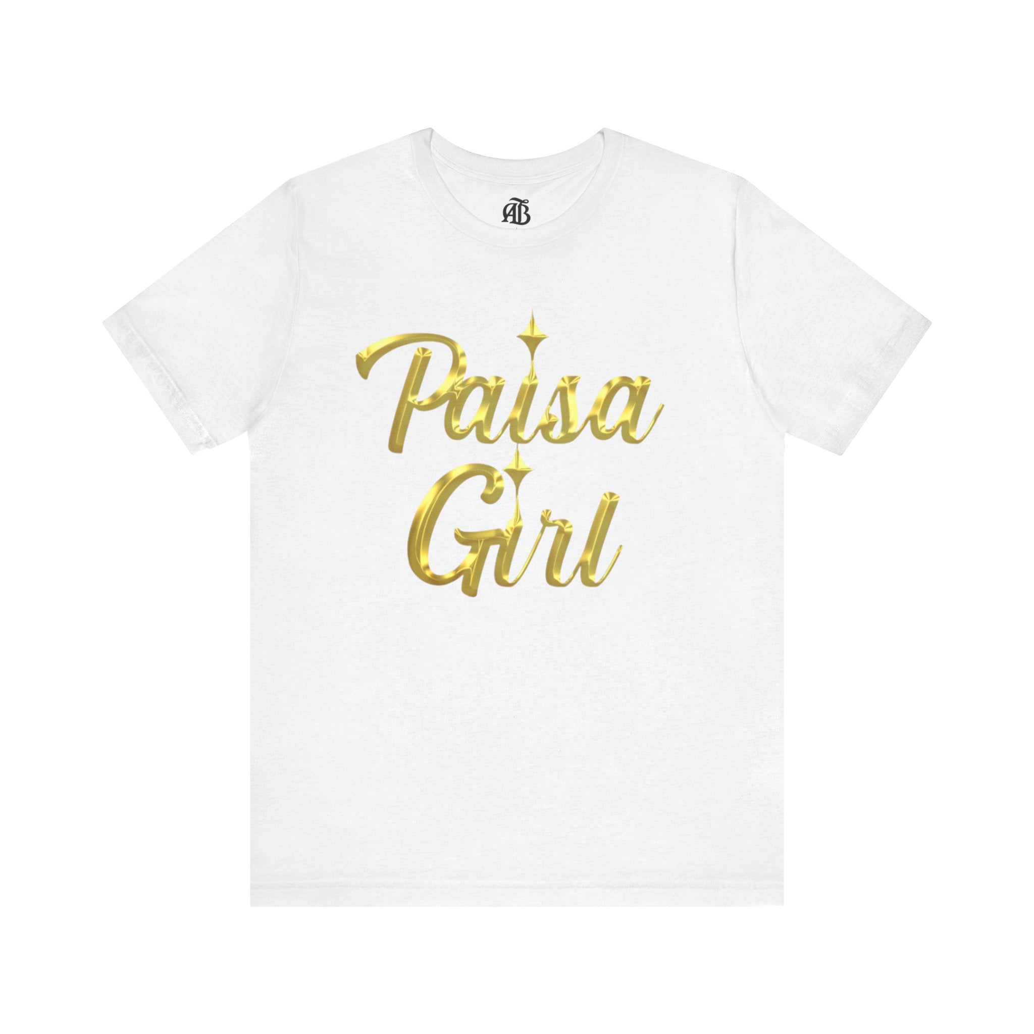 Unisex cotton t-shirt featuring Paisa Girl statement print