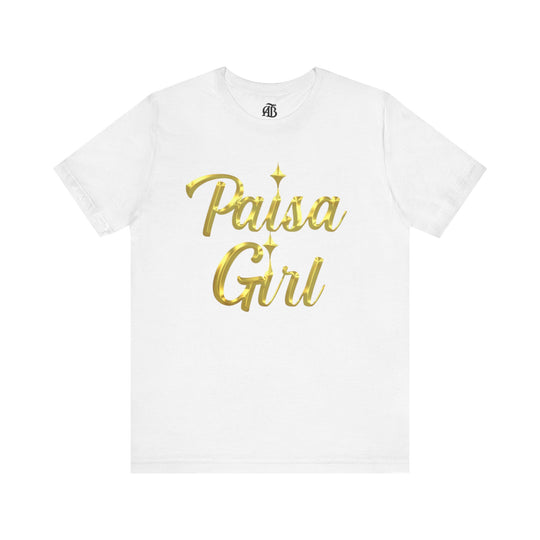 Unisex cotton t-shirt featuring Paisa Girl statement print