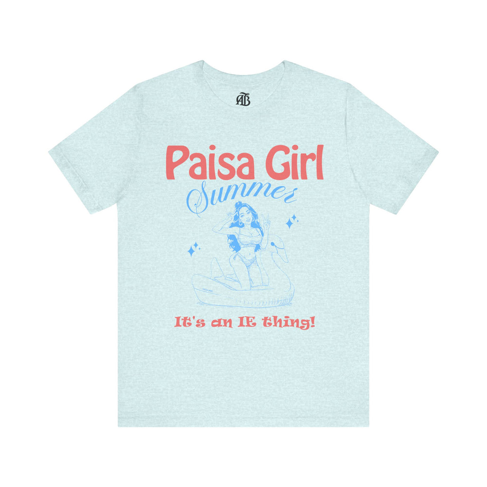 Unisex cotton tee featuring Paisa Girl Summer lifestyle print
