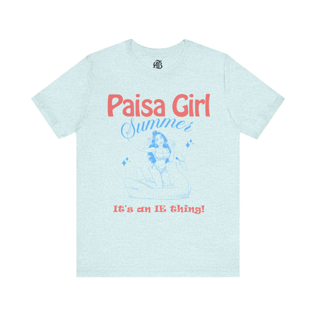 Unisex cotton tee featuring Paisa Girl Summer lifestyle print