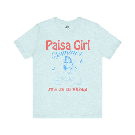 Unisex cotton tee featuring Paisa Girl Summer lifestyle print