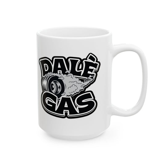 Editorial-quality product shot of Dalè Gas Black white ceramic coffee mug