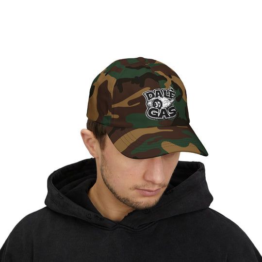 Dalè Gas Camouflage hat featuring bold streetwear embroidery design