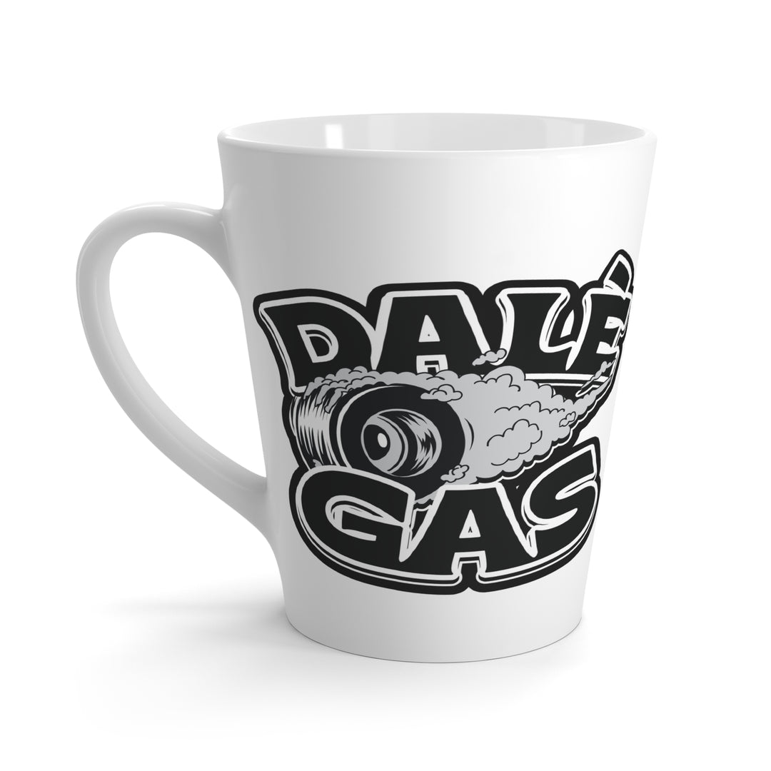 Dalè Gas Black white ceramic latte mug close-up product shot