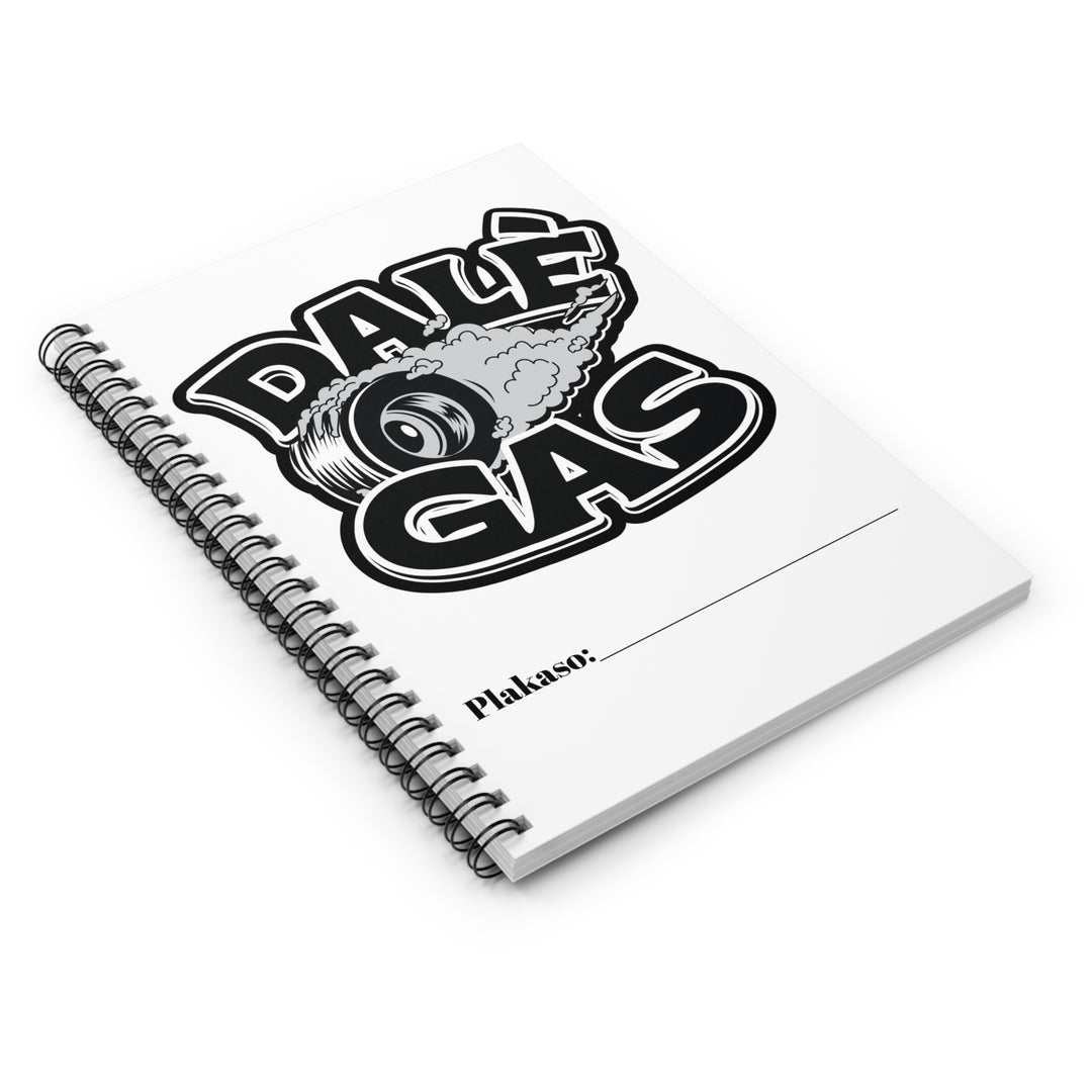 Close-up of Dalè Gas spiral notebook cover design