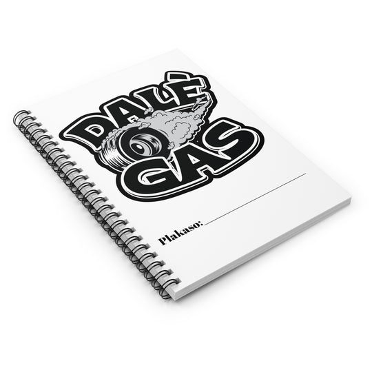 Close-up of Dalè Gas spiral notebook cover design