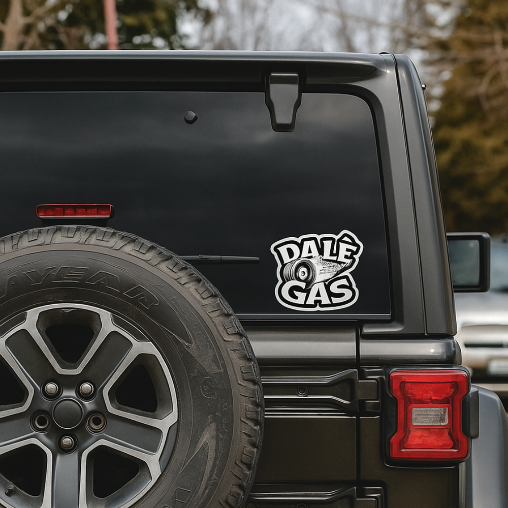Streetwear-style Dalè Gas sticker for cars and laptops