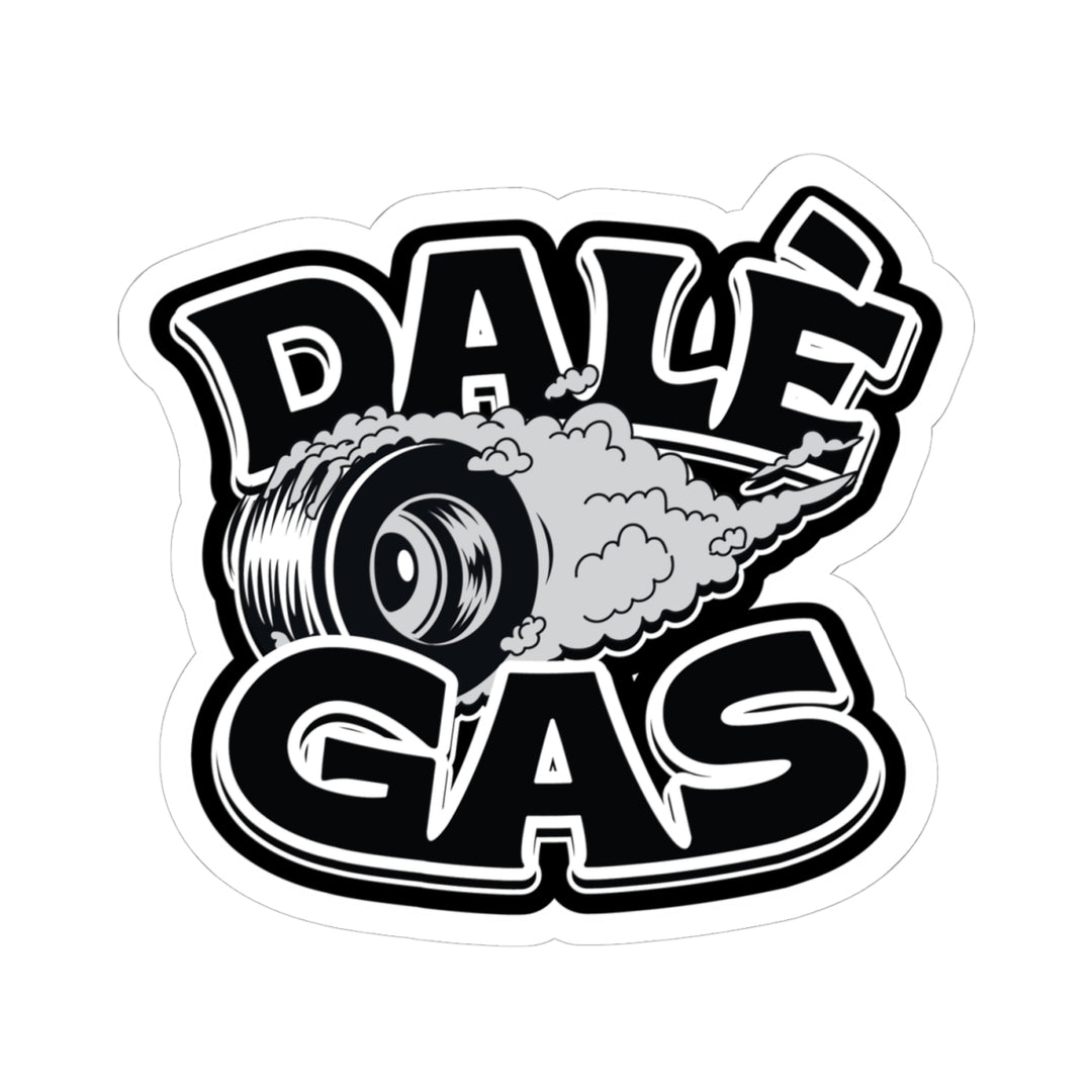Durable weatherproof Dalè Gas sticker on white background