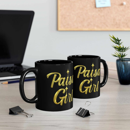 Paisa Girl Black Ceramic Mug