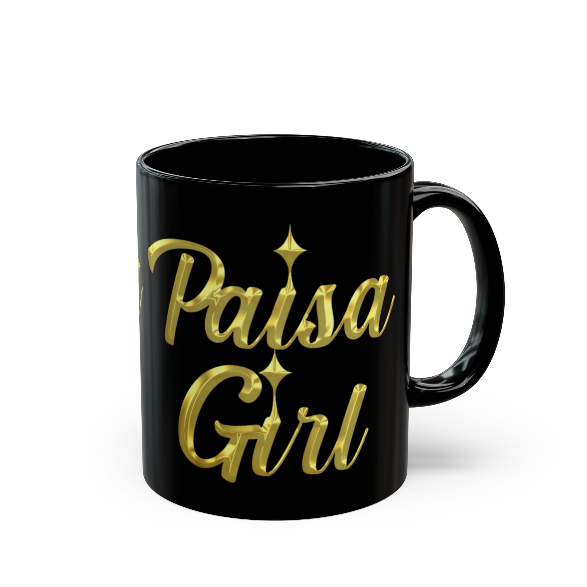 Editorial product photo of paisa black ceramic mug with steam rising naturally, blending style, culture, and cozy modern kitchen vibes