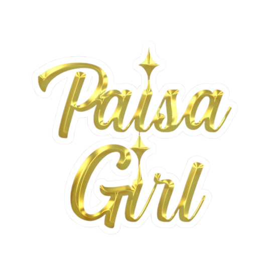 Premium Paisa Girl sticker with gold lettering for journals
